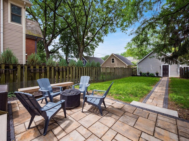 1243 Harrison Ave, Columbus, OH 43201 - view of patio featuring an outdoor fire pit