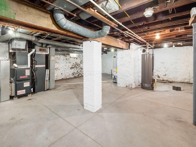 1360 S High St, Columbus, OH 43207 - unfinished basement with water heater