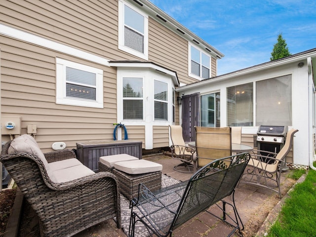 3538 Rosburg Dr, Columbus, OH 43228 - view of patio / terrace with grilling area and a sunroom