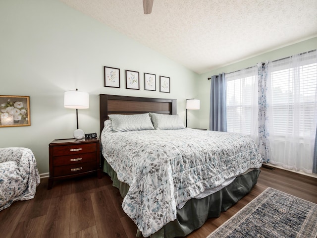 3538 Rosburg Dr, Columbus, OH 43228 - bedroom featuring vaulted ceiling, a textured ceiling, wood finished floors, and ceiling fan