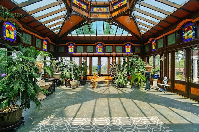2475 Signal Hill Rd, Springfield, OH 45504 - sunroom featuring french doors and lofted ceiling