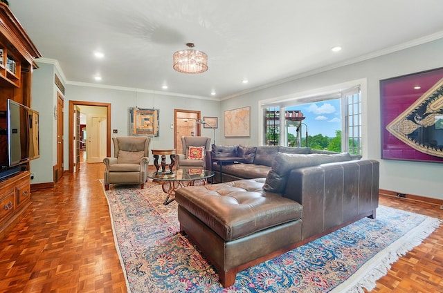 2475 Signal Hill Rd, Springfield, OH 45504 - living area featuring recessed lighting and crown molding