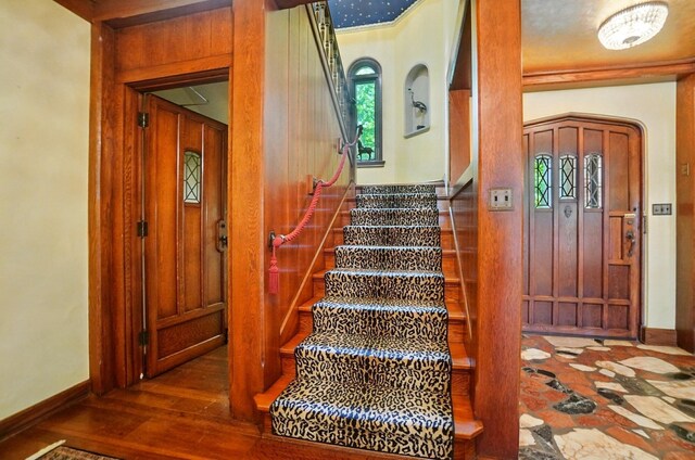 2475 Signal Hill Rd, Springfield, OH 45504 - stairway with baseboards and ornamental molding