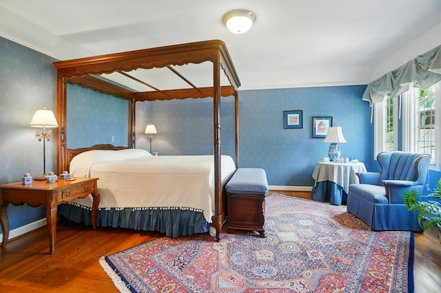 2475 Signal Hill Rd, Springfield, OH 45504 - bedroom with wood finished floors and wallpapered walls