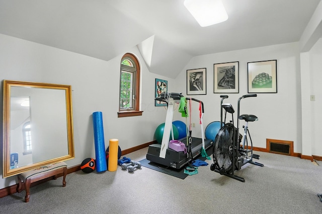 2475 Signal Hill Rd, Springfield, OH 45504 - exercise area with carpet and lofted ceiling