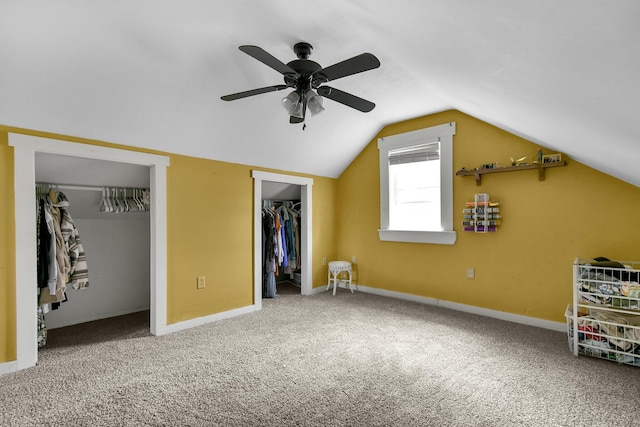 714 N Main St, Baltimore, OH 43105 - bonus room featuring carpet, a ceiling fan, and lofted ceiling