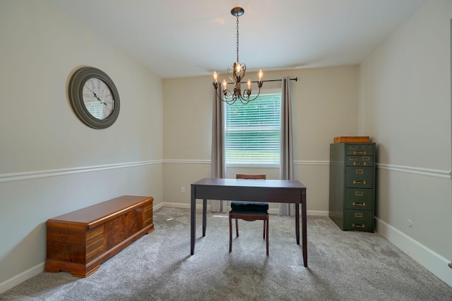 6676 Woodsedge Dr, Reynoldsburg, OH 43068 - carpeted office space featuring a chandelier and baseboards