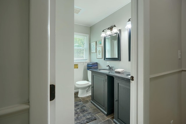 6676 Woodsedge Dr, Reynoldsburg, OH 43068 - bathroom with vanity and stone finish floors