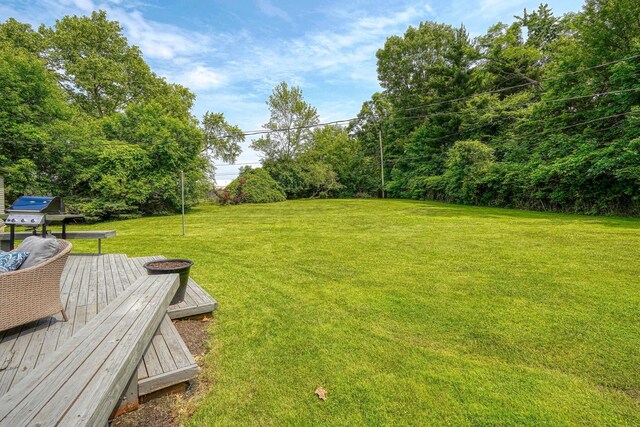 6676 Woodsedge Dr, Reynoldsburg, OH 43068 - view of grassy yard featuring a deck