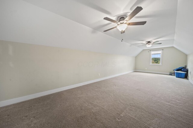124 Dutch Ridge Way, Johnstown, OH 43031 - bonus room featuring vaulted ceiling, carpet, and a ceiling fan