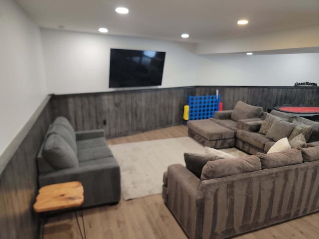 18358 Buckingham Rd, Logan, OH 43138 - living area with wood finished floors, wainscoting, recessed lighting, and billiards table