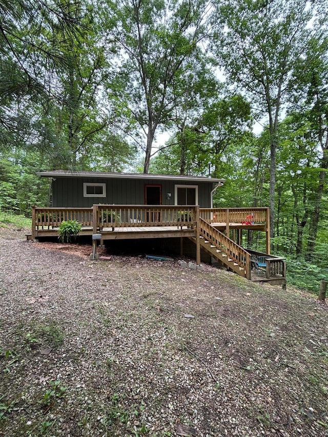 11140 Andrus Dr, Glouster, OH 45732 - rear view of property featuring a deck and board and batten siding