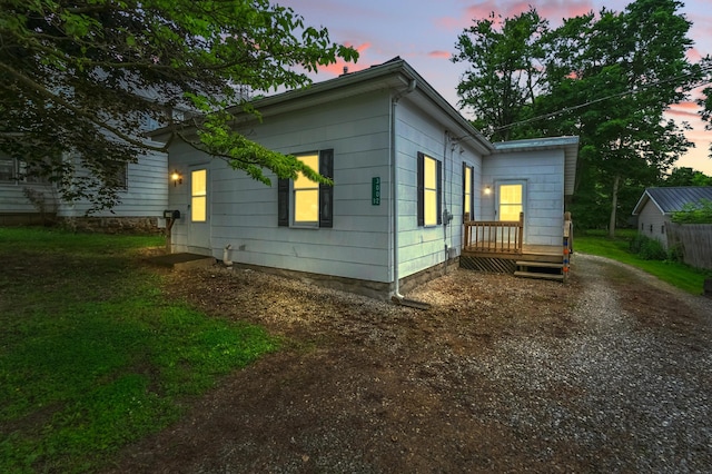 3001/2 Calhoun St, Mount Vernon, OH 43050 - property exterior at dusk with driveway