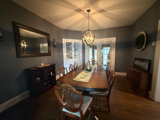 552 E 5th Ave, Lancaster, OH 43130 - dining room with a chandelier, french doors, and wood finished floors