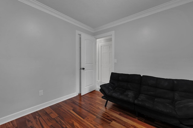 7732 Quarry Cliff Ct, Reynoldsburg, OH 43068 - living area with dark wood-type flooring and crown molding