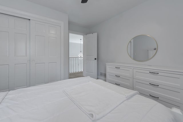 7732 Quarry Cliff Ct, Reynoldsburg, OH 43068 - bedroom featuring a closet and a ceiling fan