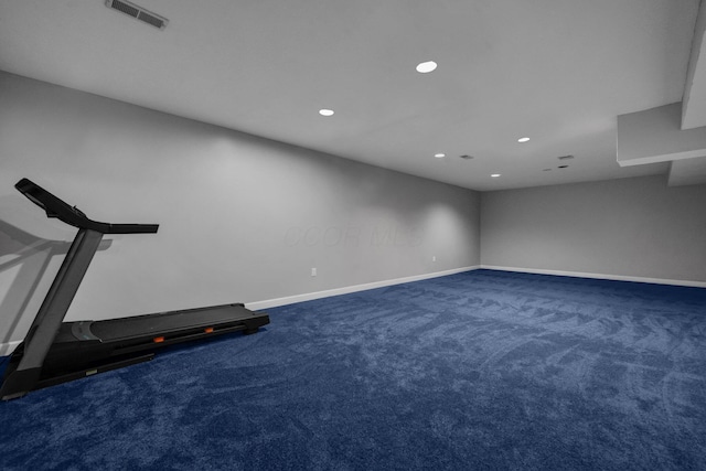 7732 Quarry Cliff Ct, Reynoldsburg, OH 43068 - exercise room featuring recessed lighting and carpet flooring