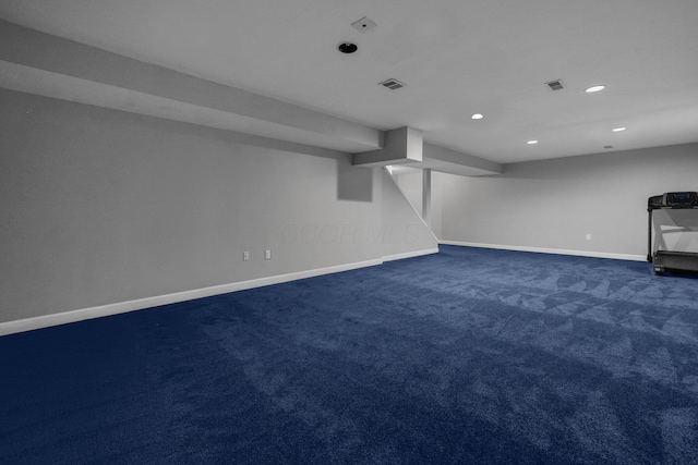 7732 Quarry Cliff Ct, Reynoldsburg, OH 43068 - finished below grade area featuring recessed lighting and carpet floors
