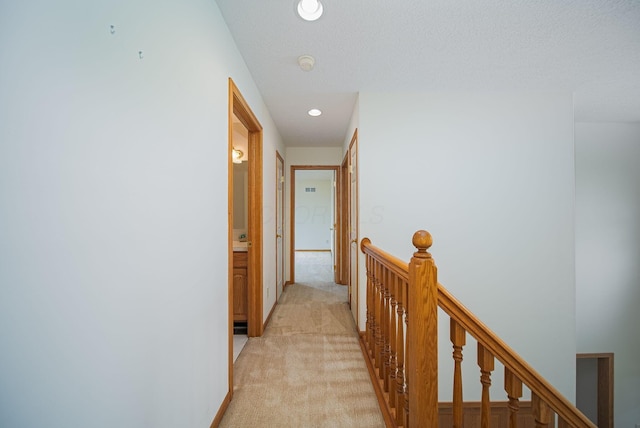 1948 Wendover Cir NE, North Canton, OH 44720 - corridor with an upstairs landing, light carpet, and recessed lighting