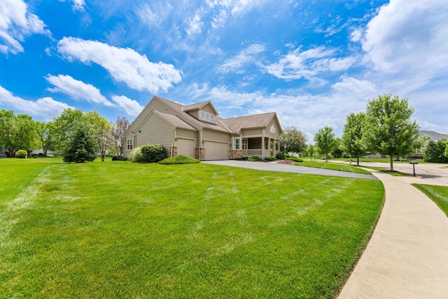 6715 Clear Creek Loop, Powell, OH 43065 - view of side of home featuring asphalt driveway, a yard, and a garage