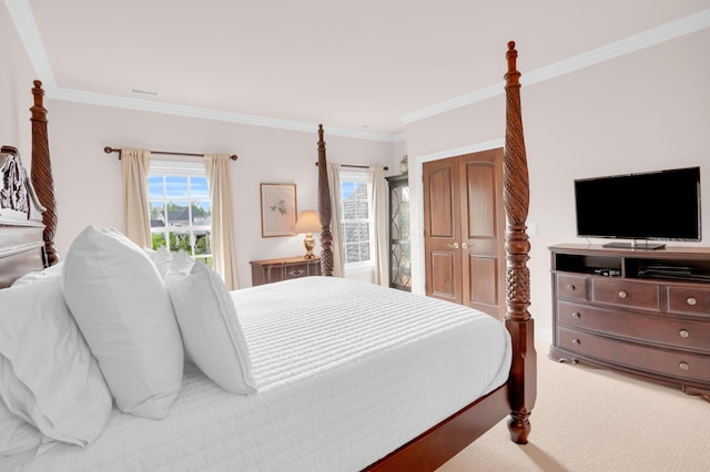 10277 Mackenzie Way, Dublin, OH 43017 - carpeted bedroom with crown molding and access to exterior