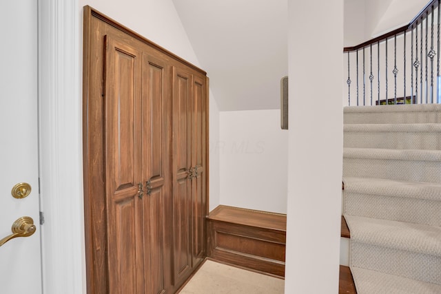 10277 Mackenzie Way, Dublin, OH 43017 - staircase with lofted ceiling
