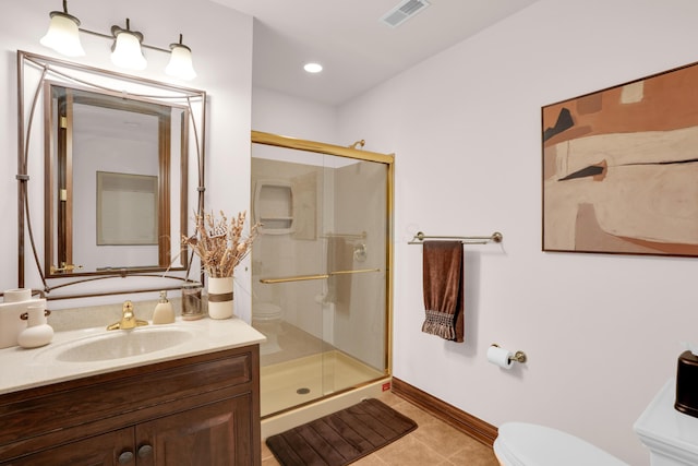10277 Mackenzie Way, Dublin, OH 43017 - full bathroom with a shower stall, vanity, and tile patterned floors