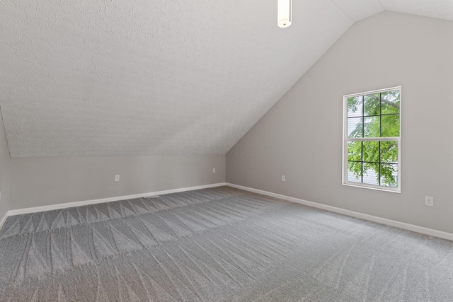 1664 S Champion Ave, Columbus, OH 43207 - additional living space featuring carpet floors, vaulted ceiling, and a textured ceiling