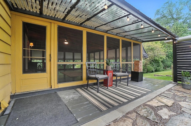 2620 Edgevale Rd, Columbus, OH 43221 - view of patio / terrace with a sunroom