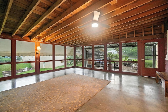 2620 Edgevale Rd, Columbus, OH 43221 - unfurnished sunroom featuring wood ceiling and concrete flooring