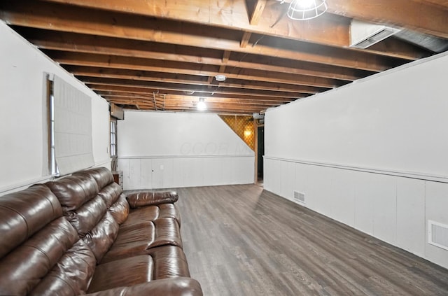 2620 Edgevale Rd, Columbus, OH 43221 - finished basement featuring wood finished floors and a wainscoted wall