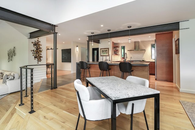 150 Pinehurst Dr, Granville, OH 43023 - dining space featuring light wood-style floors and recessed lighting