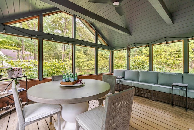 150 Pinehurst Dr, Granville, OH 43023 - sunroom with plenty of natural light, a ceiling fan, and an outdoor living space