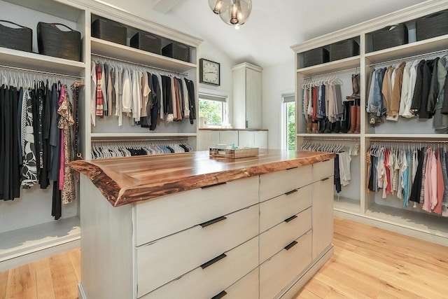 150 Pinehurst Dr, Granville, OH 43023 - spacious closet with light wood finished floors and lofted ceiling