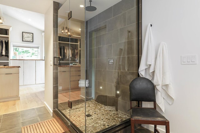 150 Pinehurst Dr, Granville, OH 43023 - bathroom featuring a shower stall, recessed lighting, and a spacious closet