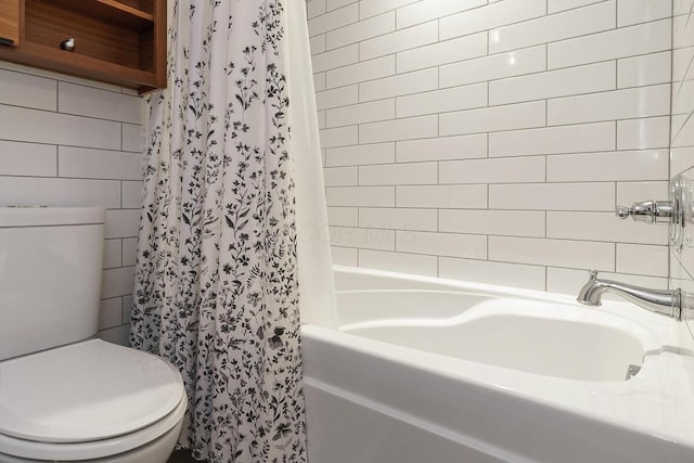 150 Pinehurst Dr, Granville, OH 43023 - bathroom with shower / bath combination with curtain and tile walls