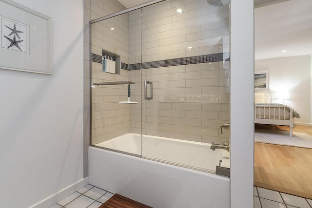 150 Pinehurst Dr, Granville, OH 43023 - full bath with combined bath / shower with glass door, tile patterned floors, and recessed lighting