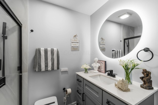 1174 Belden Rd, Columbus, OH 43229 - bathroom featuring vanity and an enclosed shower