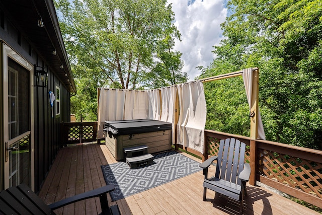 63775 State Route 56, Creola, OH 45622 - wooden terrace featuring a hot tub