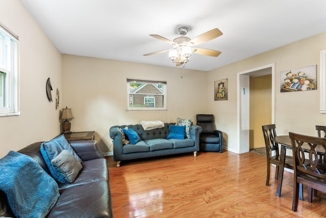 2909 Bryden Rd, Columbus, OH 43209 - living area featuring ceiling fan and light wood-style floors