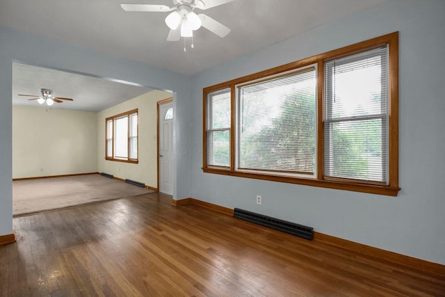 824 Colonial Dr, Heath, OH 43056 - spare room with ceiling fan and wood finished floors