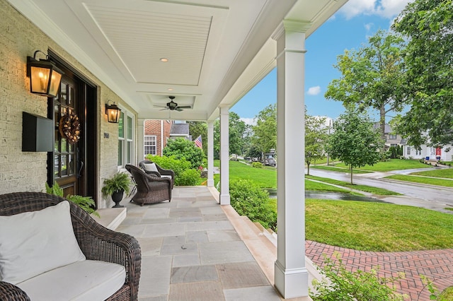 1968 Coventry Rd, Upper Arlington, OH 43212 - porch featuring a lawn and ceiling fan