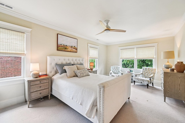 1968 Coventry Rd, Upper Arlington, OH 43212 - carpeted bedroom with ornamental molding and ceiling fan