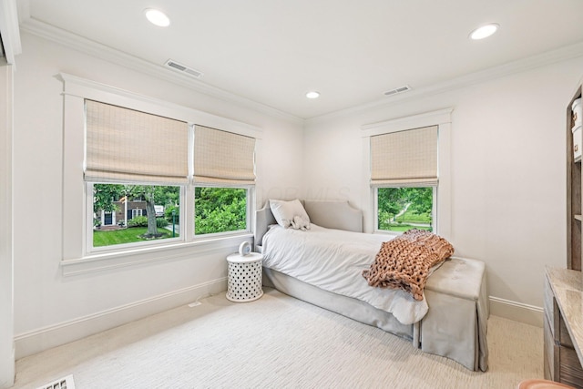 1968 Coventry Rd, Upper Arlington, OH 43212 - bedroom featuring recessed lighting, ornamental molding, and carpet flooring