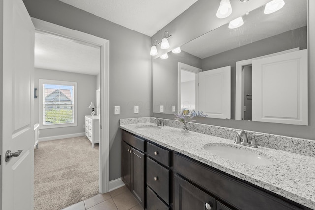 10640 Honeysuckle Way, Plain City, OH 43064 - full bath with double vanity and tile patterned floors
