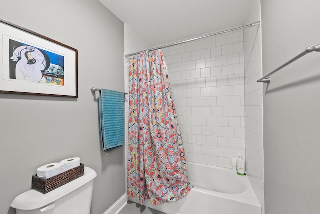 10640 Honeysuckle Way, Plain City, OH 43064 - bathroom featuring toilet and shower / bath combination with curtain
