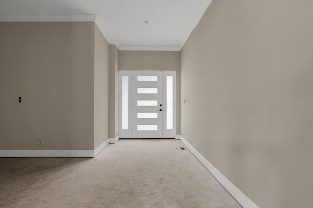 3699 Kassidy Dr, Grove City, OH 43123 - doorway to outside with ornamental molding and light colored carpet
