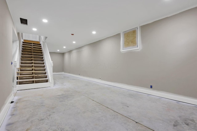 3699 Kassidy Dr, Grove City, OH 43123 - below grade area with recessed lighting and stairs