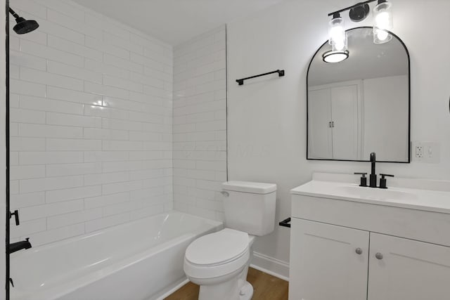 794 E Deshler Ave, Columbus, OH 43206 - bathroom with vanity, wood finished floors, and shower / tub combination