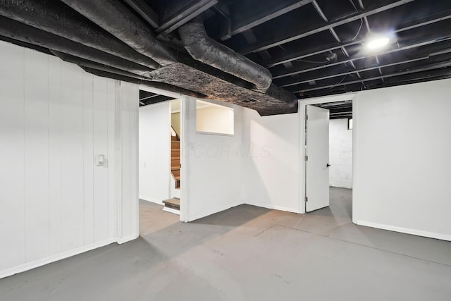 1358 Moler Rd, Columbus, OH 43207 - finished basement featuring stairway and baseboards